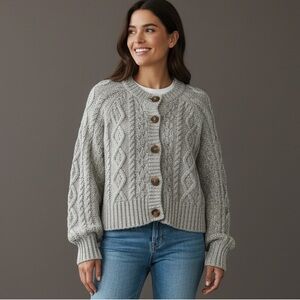 Universal Thread Gray Cable Knit Cardigan